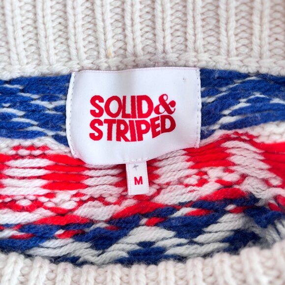 Solid & Striped Carley Fair Isle Cropped Wool Sweater in Ivory Multi - Picture 11 of 11